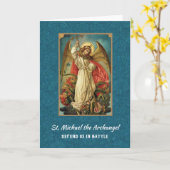 St. Michael the Archangel verdedigt ons in de stri Kaart (Gele Bloem)