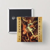 St. Michael the Archangel Vierkante Button 5,1 Cm (Voorkant /achterkant)