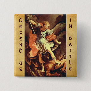 St. Michael the Archangel Vierkante Button 5,1 Cm