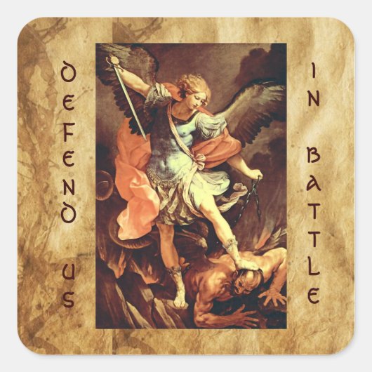 St. Michael the Archangel Vierkante Sticker (Voorkant)