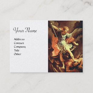 St. Michael the Archangel, White Pearl Paper Visitekaartje
