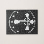 St Michael The Archangel - White Stencil Legpuzzel (Horizontaal)