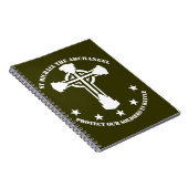 St Michael The Archangel - White Stencil Notitieboek (Rechterzijde)