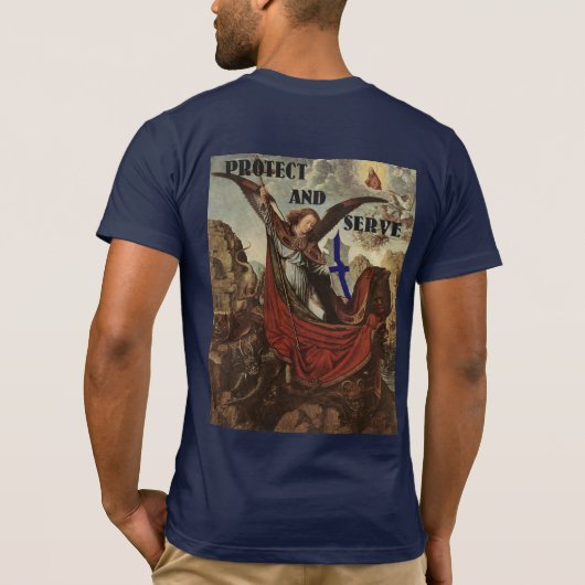 St. Michael Thin Blue Line T-Shirt (Achterkant)