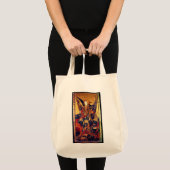 St. Michael Vanguishing Devil als middeleeuwse Kni Tote Bag (Voorkant (product))