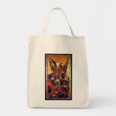 St. Michael Vanguishing Devil als middeleeuwse Kni Tote Bag (Voorkant)