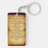 ST. MICHAEL VANGUISHING SATAN Prayer Parchment Sleutelhanger (achterkant)