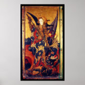 St. Michael Vanquishing Devil als middeleeuwse Kni Poster (Voorkant)