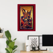 St. Michael Vanquishing Devil als middeleeuwse Kni Poster (Thuiskantoor)