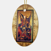 St. Michael Vanquishing Devil Prayer Keramisch Ornament (Links)