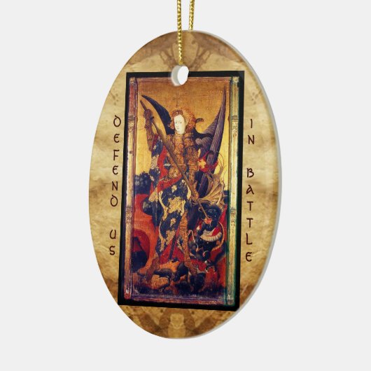 St. Michael Vanquishing Devil Prayer Keramisch Ornament (Links)