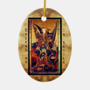 St. Michael Vanquishing Devil Prayer Keramisch Ornament