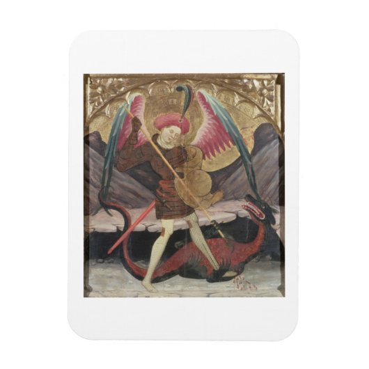 St Michael Vanquishing Evil, c.1480 (tempera on pa Magneet (Verticaal)