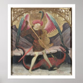 St Michael Vanquishing Evil, c.1480 (tempera on pa Poster (Voorkant)