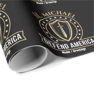 St. Michael Verdedig Amerika Tactisch Schild Emble Cadeaupapier