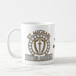 St. Michael Verdedig Amerika Tactisch Schild Emble Koffiemok