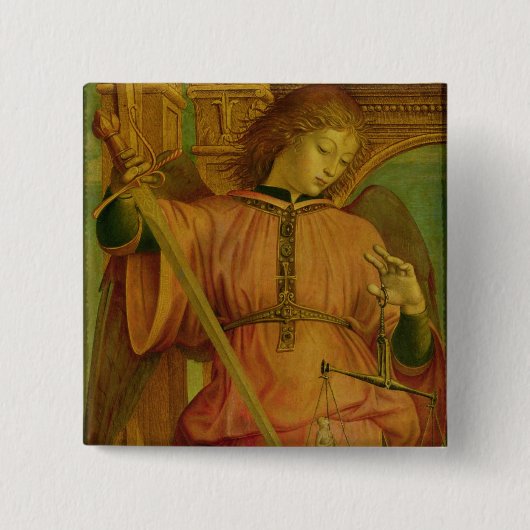 St. Michael Vierkante Button 5,1 Cm (Voorkant)