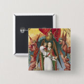 St. Michael Weighing the Souls Vierkante Button 5,1 Cm (Voorkant /achterkant)