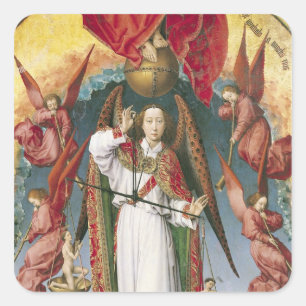 St. Michael Weighing the Souls Vierkante Sticker