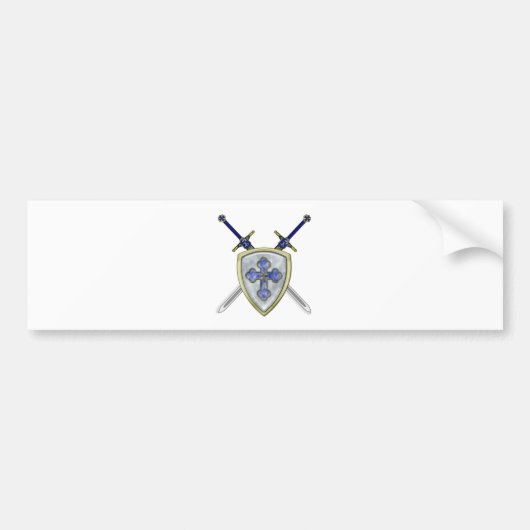 St Michael - Zwaarden en Schild Bumpersticker (Voorkant)