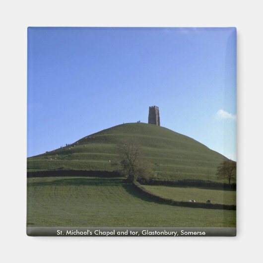 St. Michael's Chapel en tor, Glastonbury, Somerse Magneet (Voorkant)