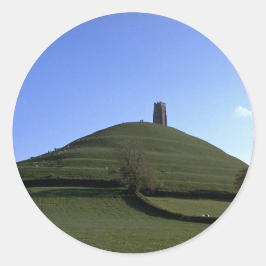 St. Michael's Chapel en tor, Glastonbury, Somerse Ronde Sticker (Voorkant)