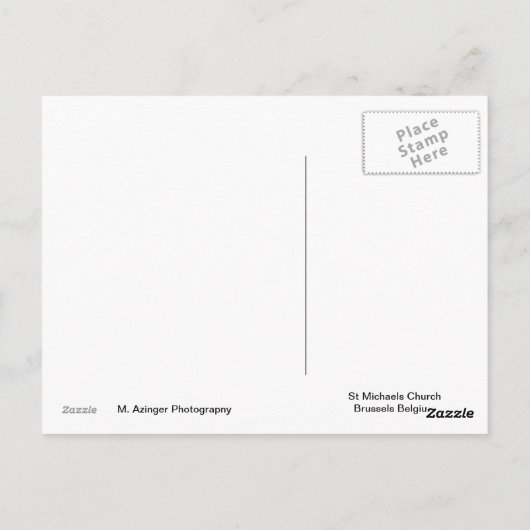 St. Michaels Church Brussels Belgium Briefkaart (Achterkant)