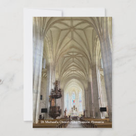 St Michael's Church, Cluj-Napoca, Roemenië, op een Feestdagenkaart