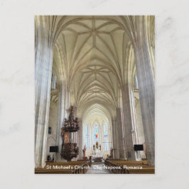 St Michael's Church, Cluj-Napoca, Roemenië, op een Feestdagenkaart