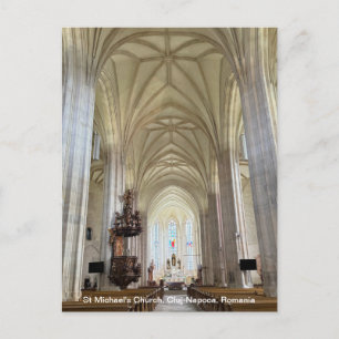 St Michael's Church, Cluj-Napoca, Roemenië, op een Feestdagenkaart