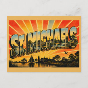 St Michaels Maryland Miles River Tuinen Kunst Briefkaart