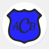 St. Michael's Shield met Monogram Ronde Sticker (Voorkant)