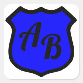 St. Michael's Shield met Monogram Vierkante Sticker (Voorkant)