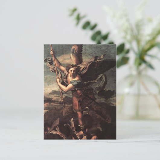 St Micheal en de Devil Briefkaart (Staand voorkant)