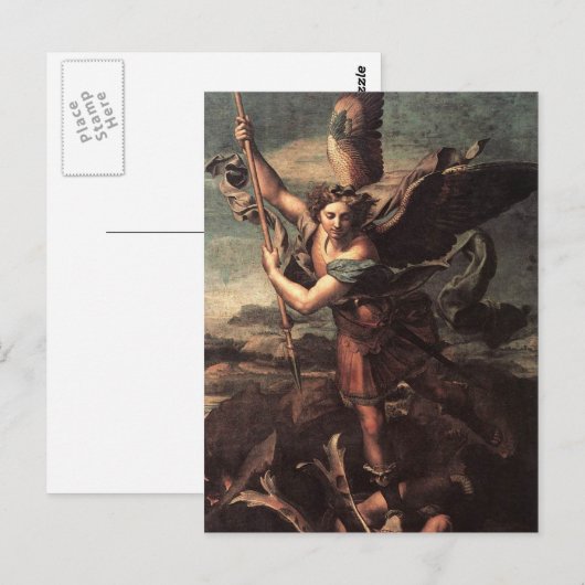 St Micheal en de Devil Briefkaart (Voorkant / Achterkant)