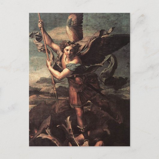 St Micheal en de Devil Briefkaart (Voorkant)