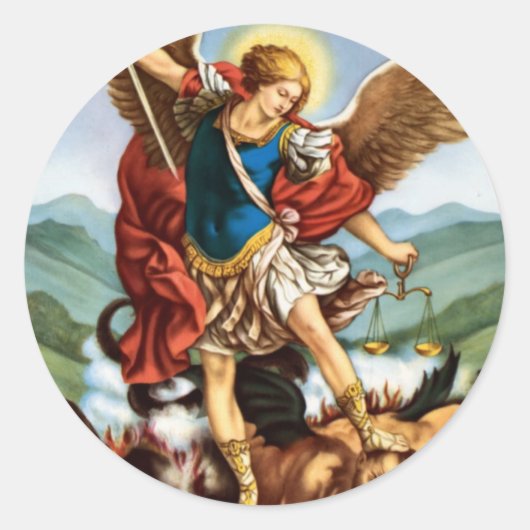 ST MICHEAL RONDE STICKER (Voorkant)