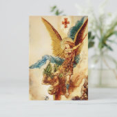"St Micheal Vanquishing Satan" van Gustave Moreau Bedankkaart (Staand voorkant)
