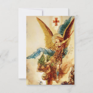 "St Micheal Vanquishing Satan" van Gustave Moreau Bedankkaart