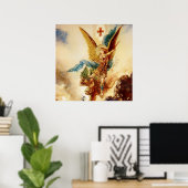 "St Micheal Vanquishing Satan" van Gustave Moreau Poster (Thuiskantoor)