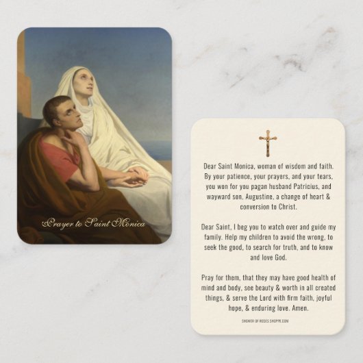 St. Monica Augustinus Katholieke Prayer Card Plaatskaartje (Voorkant / Achterkant)