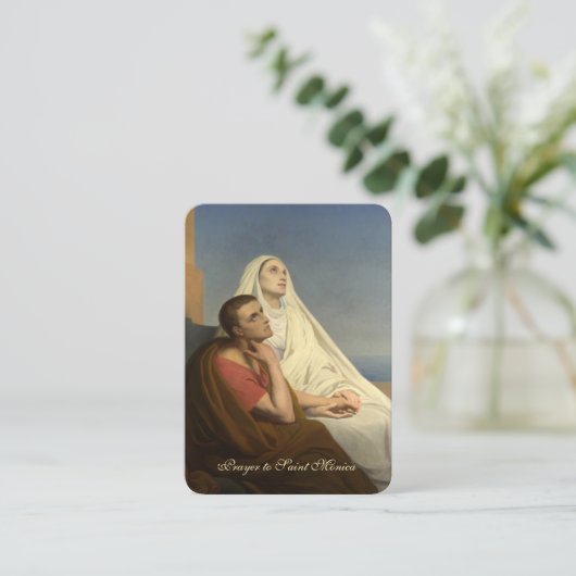 St. Monica Augustinus Katholieke Prayer Card Plaatskaartje (Staand voorkant)