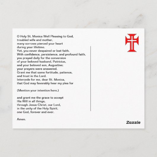 St. Monica Briefkaart (Achterkant)