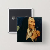 St. Monica Vierkante Button 5,1 Cm (Voorkant /achterkant)