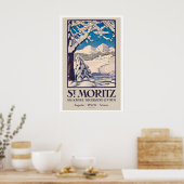 St. Moritz Engadin 1850m Zwitserland Wintersporten Poster (Keuken)