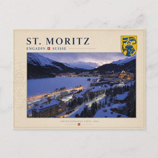 St. Moritz, Engadin - Zwitserland Briefkaart (Voorkant)