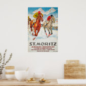 St Moritz Jubileum-Rennwoche 1925 Zwitserland Poster (Keuken)