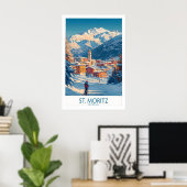 St Moritz Muurkunst Ski Poster 1 (Thuiskantoor)