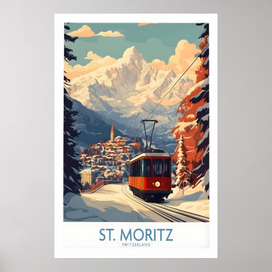 St Moritz Poster Zwitserland 1 (Voorkant)