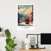 St Moritz Poster Zwitserland 1 (Thuiskantoor)